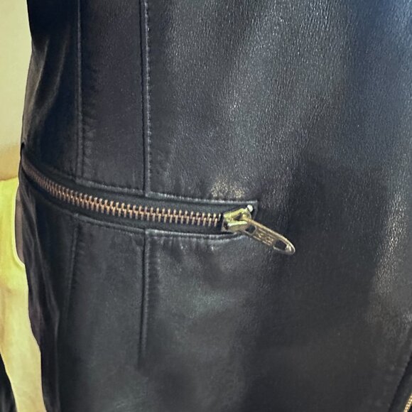 Vintage Black Leather Blazer Style Jacket - Picture 10 of 16